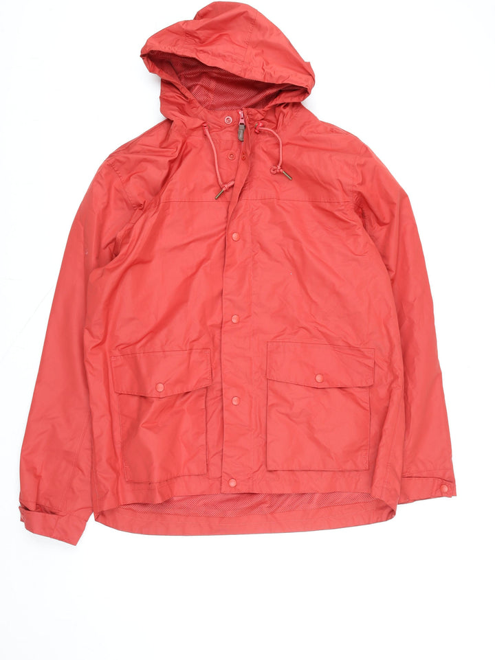 Cotton Traders Mens Red Waterproof Hooded Rain Coat Jacket L