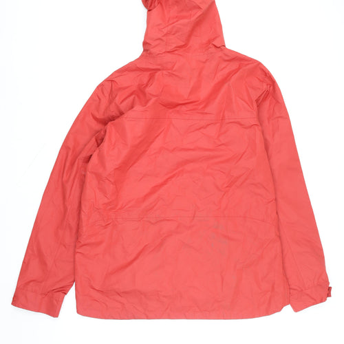 Cotton Traders Mens Red Waterproof Hooded Rain Coat Jacket L