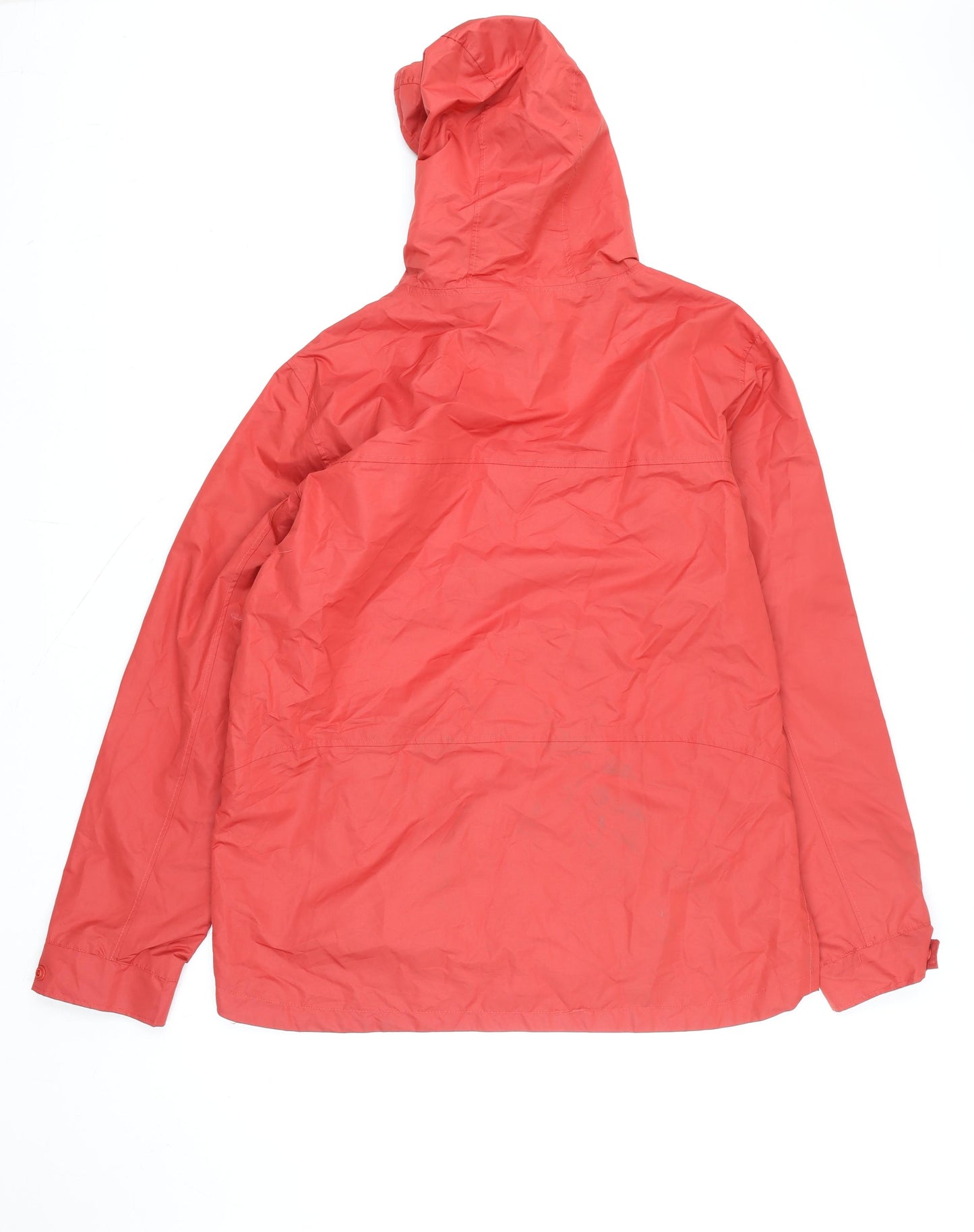 Cotton Traders Mens Red Waterproof Hooded Rain Coat Jacket L