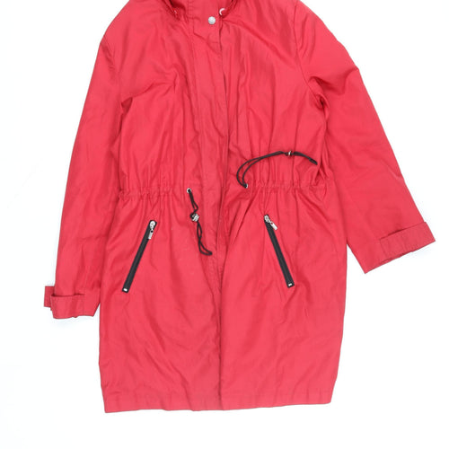 Novelti Women’s Red Parka Jacket XL Long Sleeve Drawstring Waist