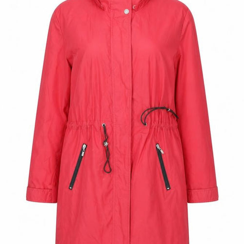 Novelti Women’s Red Parka Jacket XL Long Sleeve Drawstring Waist