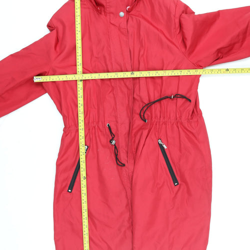 Novelti Women’s Red Parka Jacket XL Long Sleeve Drawstring Waist