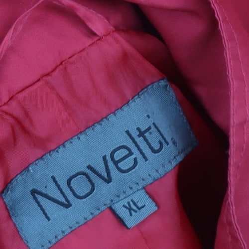 Novelti Women’s Red Parka Jacket XL Long Sleeve Drawstring Waist