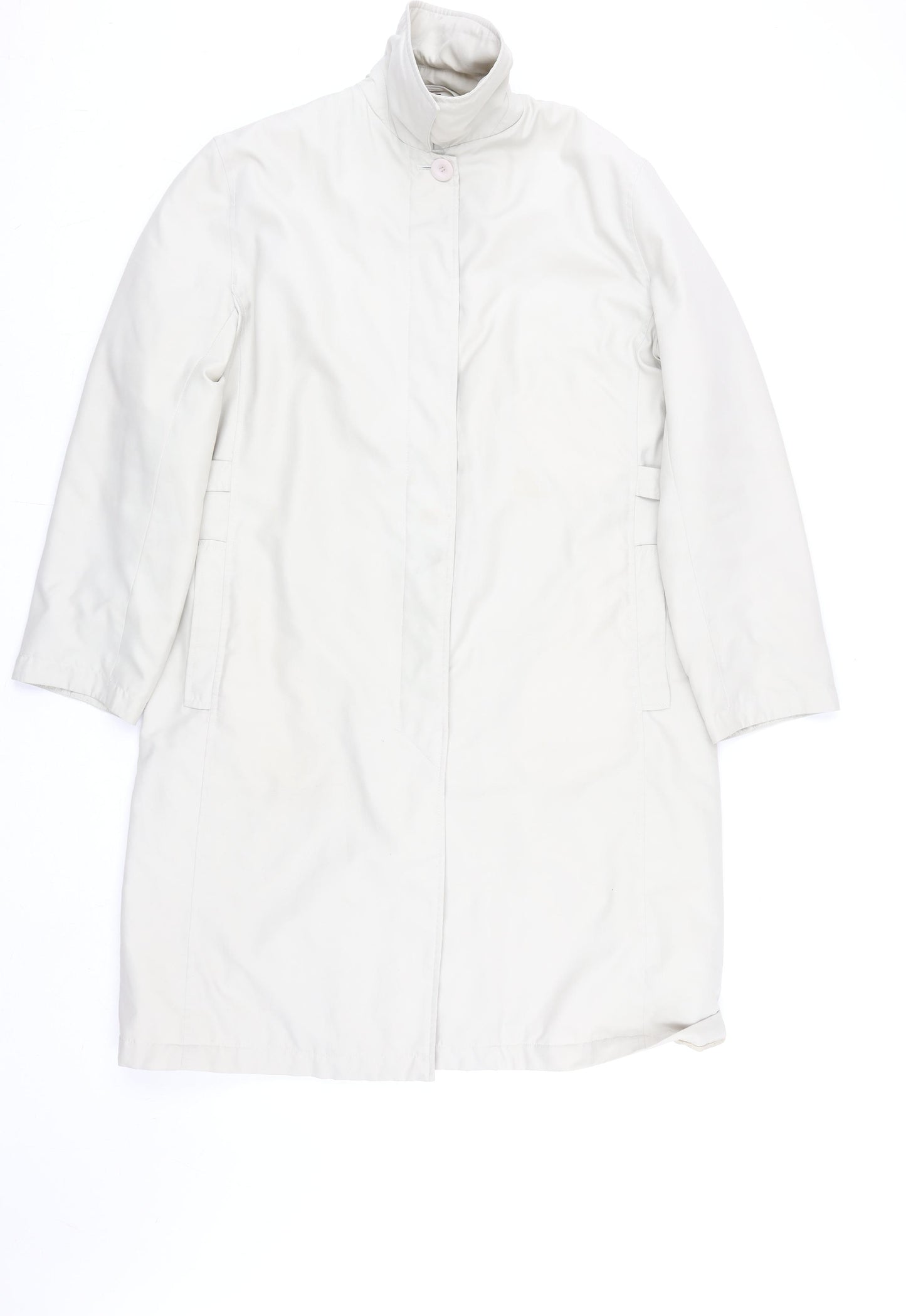Dannimac Women's Beige Mid-Length Rain Coat M Lined Belted Waterproof