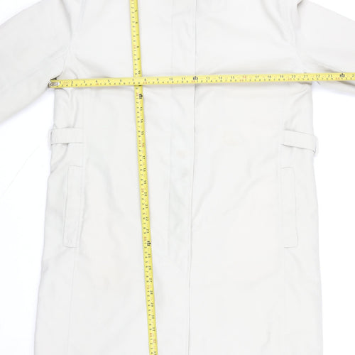Dannimac Women's Beige Mid-Length Rain Coat M Lined Belted Waterproof