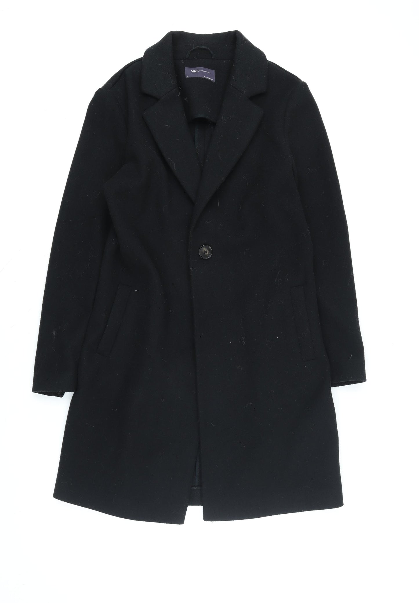 Marks and Spencer Women's Black Size 8 Classic Mid-Length Overcoat