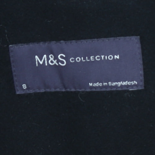 Marks and Spencer Women's Black Size 8 Classic Mid-Length Overcoat