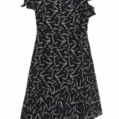 Marks and Spencer Women's Black Asymmetric Lace Party Dress Size 12