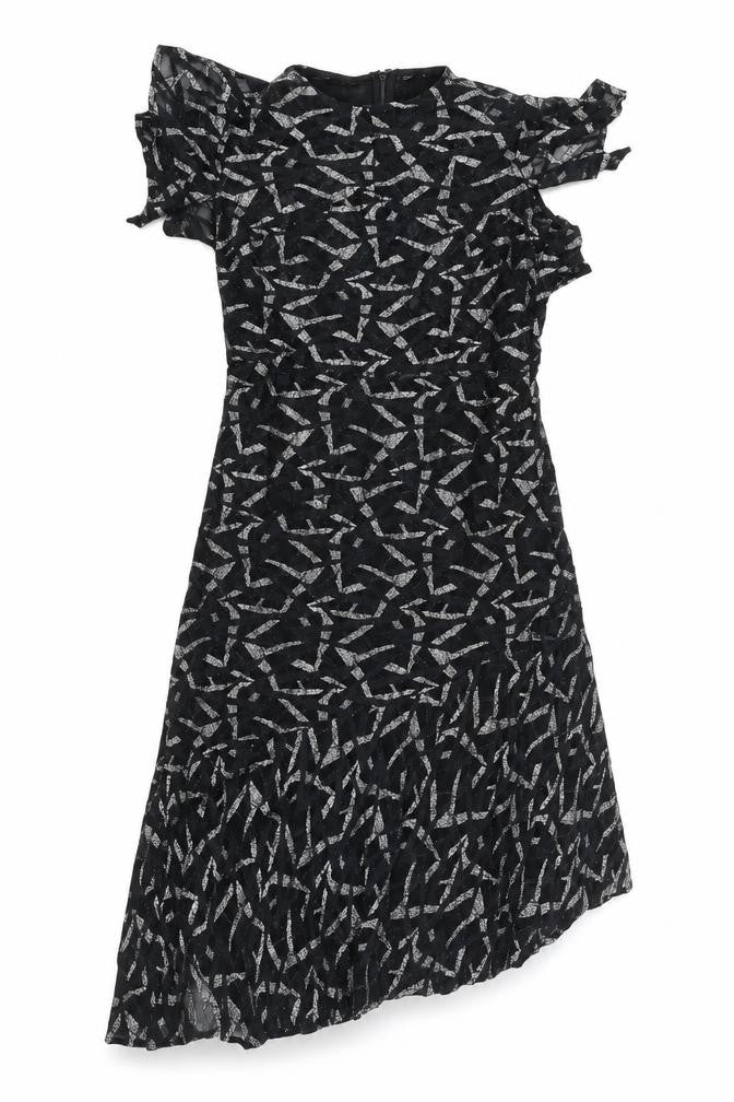 Marks and Spencer Women's Black Asymmetric Lace Party Dress Size 12