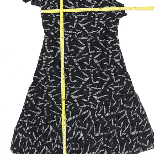 Marks and Spencer Women's Black Asymmetric Lace Party Dress Size 12