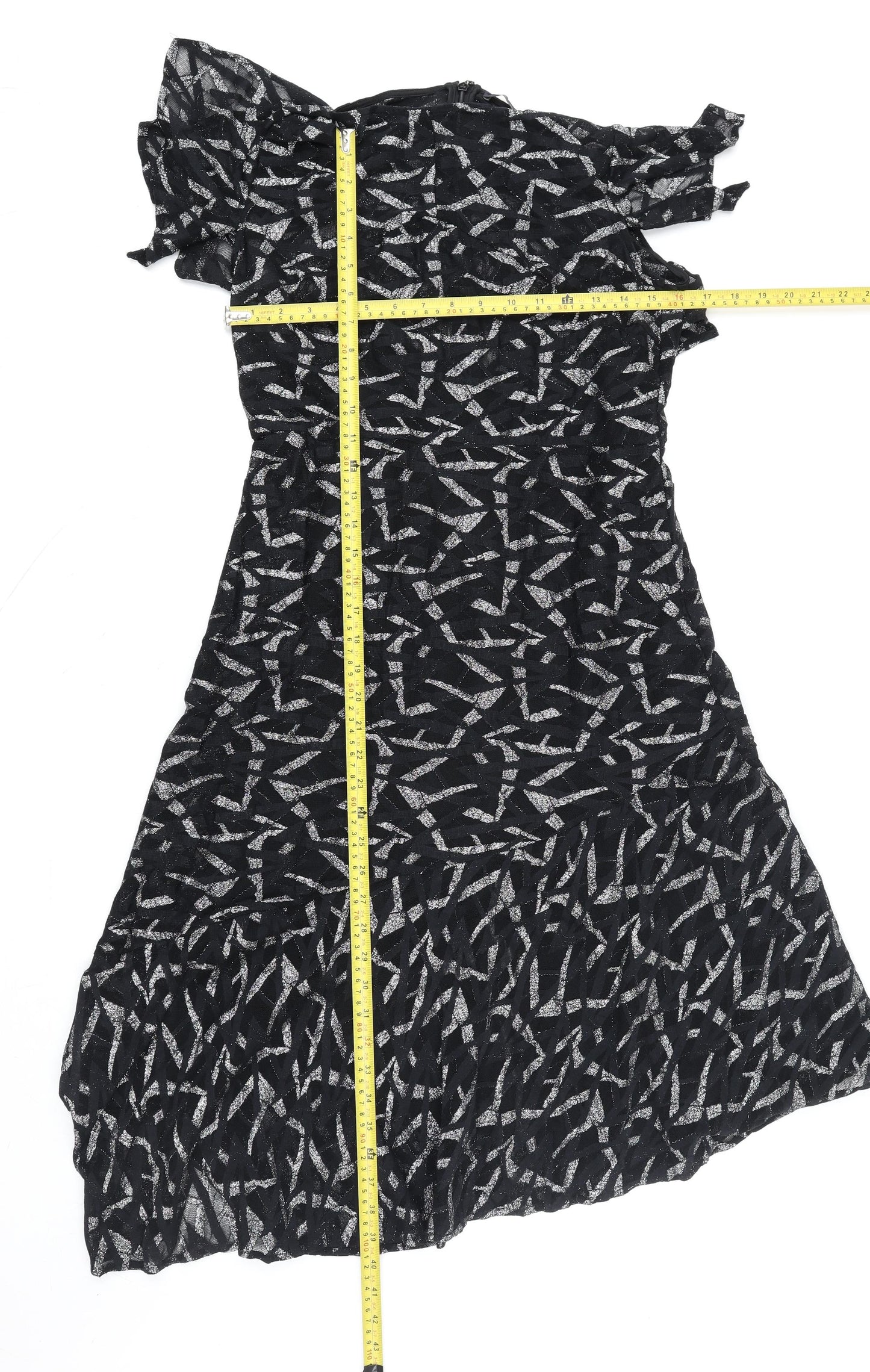 Marks and Spencer Women's Black Asymmetric Lace Party Dress Size 12