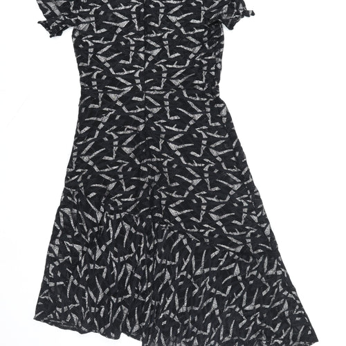Marks and Spencer Women's Black Asymmetric Lace Party Dress Size 12
