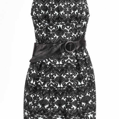 Dorothy Perkins Women’s Black Floral Bodycon Knee Length Dress Size 14