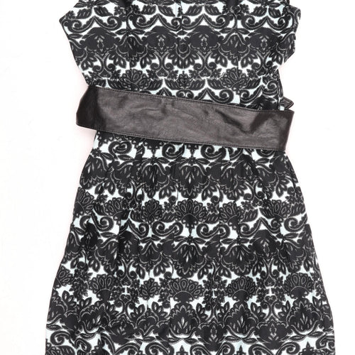 Dorothy Perkins Women’s Black Floral Bodycon Knee Length Dress Size 14