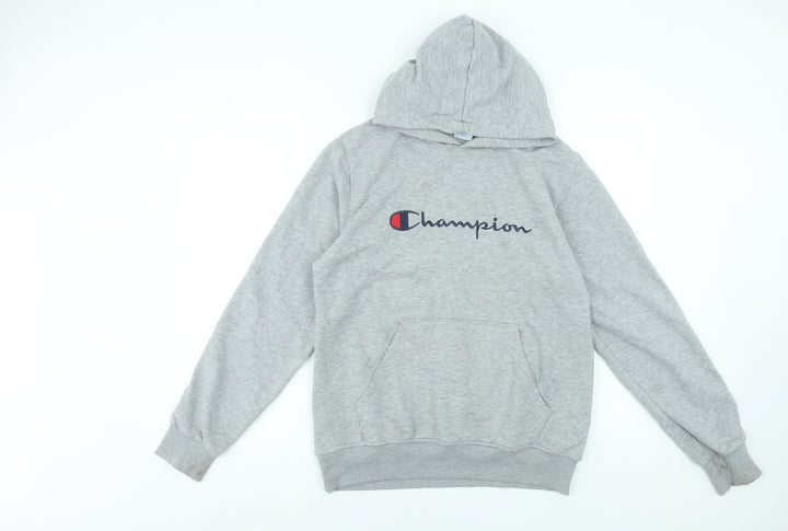 Champion Mens Grey 2XL Pullover Logo Hoodie Sweatshirt