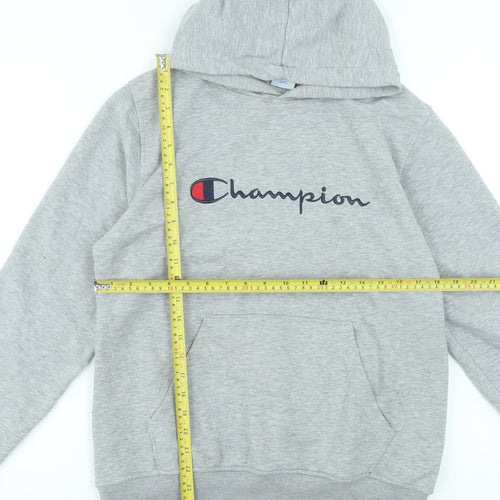 Champion Mens Grey 2XL Pullover Logo Hoodie Sweatshirt