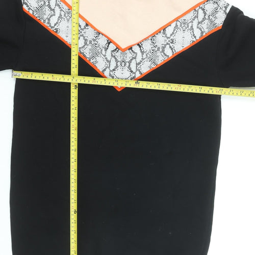 Candy Couture Girls Beige & Black Hoodie T-Shirt Dress Snake Print 15 Years