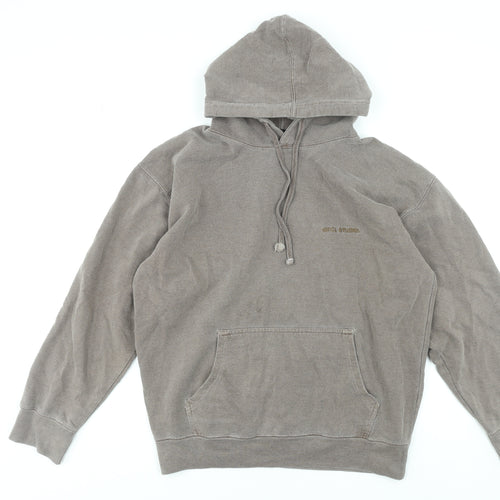 Boohoo Womens Brown Pullover Hoodie Medium Cotton Blend Casual