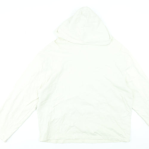ASOS DESIGN Men’s Ivory Pullover Hoodie M Graphic Silver Lake USA
