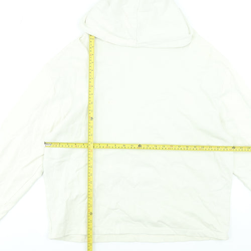 ASOS DESIGN Men’s Ivory Pullover Hoodie M Graphic Silver Lake USA