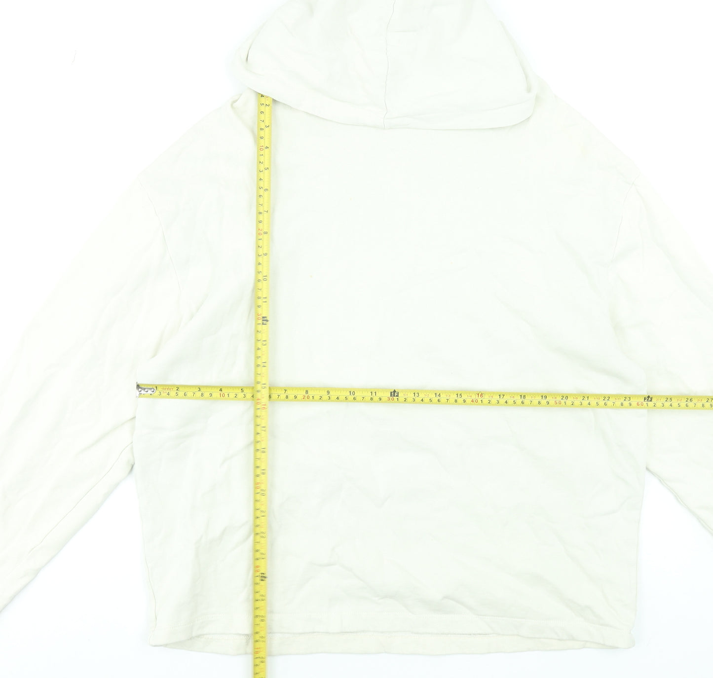 ASOS DESIGN Men’s Ivory Pullover Hoodie M Graphic Silver Lake USA