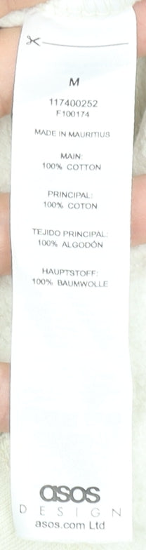 ASOS DESIGN Men’s Ivory Pullover Hoodie M Graphic Silver Lake USA