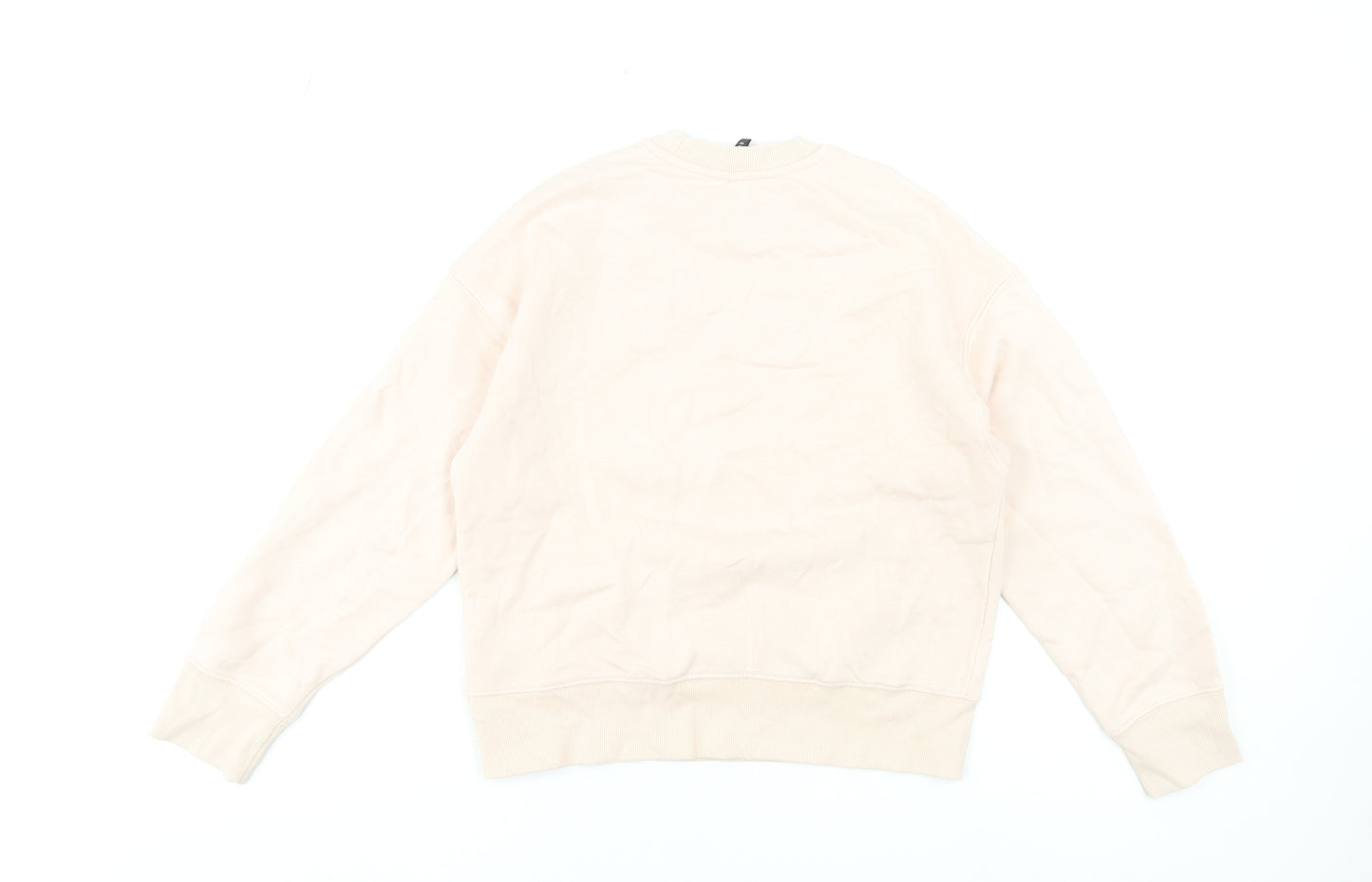 H&M Women Beige Paris Embroidered Pullover Sweatshirt XXS