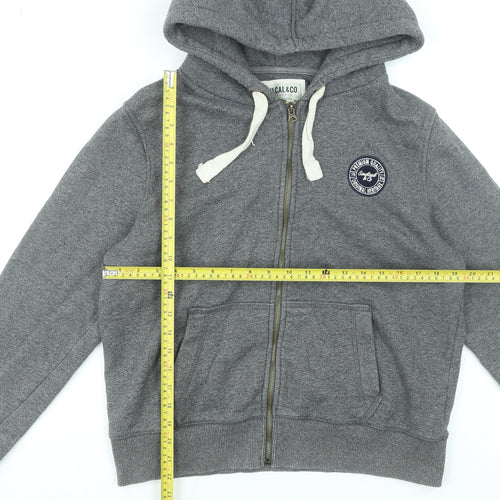 SoulCal & Co Women Grey Full Zip Hoodie Size 18 Cotton Blend Casual