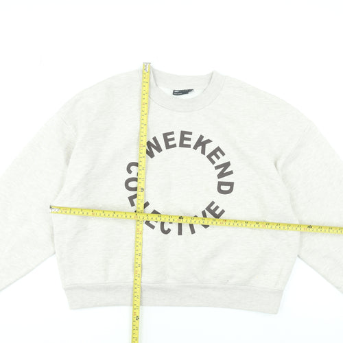 ASOS Design Women’s Beige Crew Neck Sweatshirt UK 14 Weekend Collective