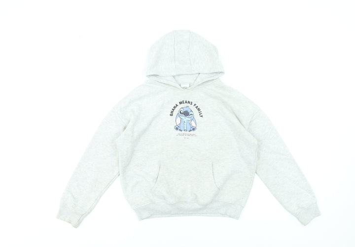 George Girls Grey Stitch 'Ohana Means Family' Pullover Hoodie 9-10 Years