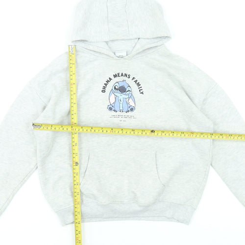 George Girls Grey Stitch 'Ohana Means Family' Pullover Hoodie 9-10 Years