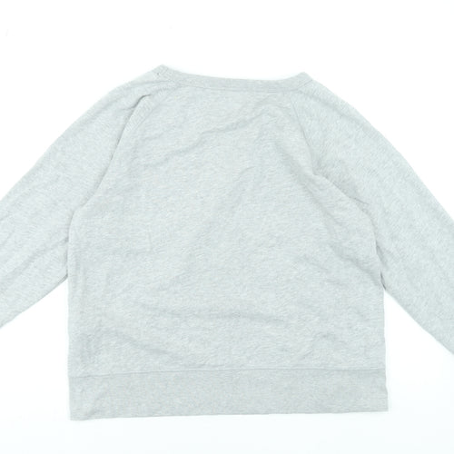 GAP Women Grey Crew Neck Pullover Sweatshirt L Cotton Blend Casual