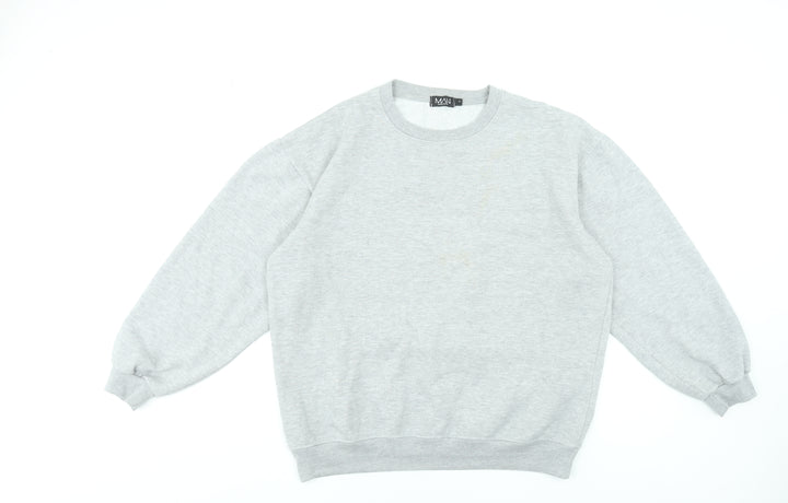 boohooMAN Men's Grey Sweatshirt Size S Regular Fit Crew Neck Pullover