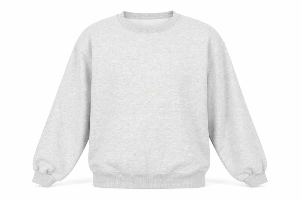 Front view of boohooMAN Men's Grey Sweatshirt, size S, Regular Fit Crew Neck Pullover