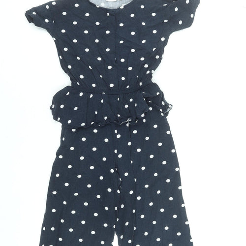 Name It Girls Blue Polka Dot Short Sleeve Viscose Jumpsuit 7 Years