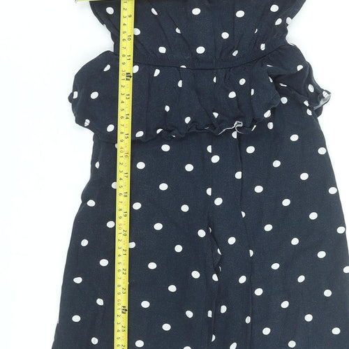 Name It Girls Blue Polka Dot Short Sleeve Viscose Jumpsuit 7 Years