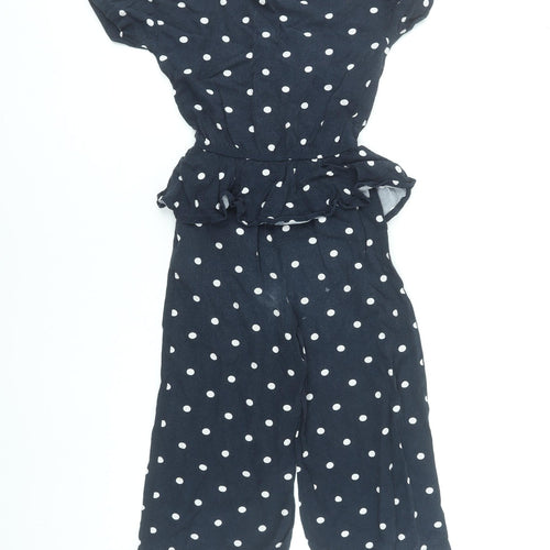 Name It Girls Blue Polka Dot Short Sleeve Viscose Jumpsuit 7 Years