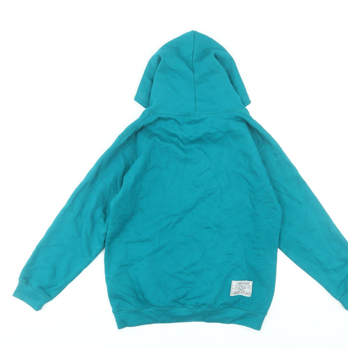 Longsands Boys Blue Pullover Hoodie Size L Cotton Blend Graphic Print