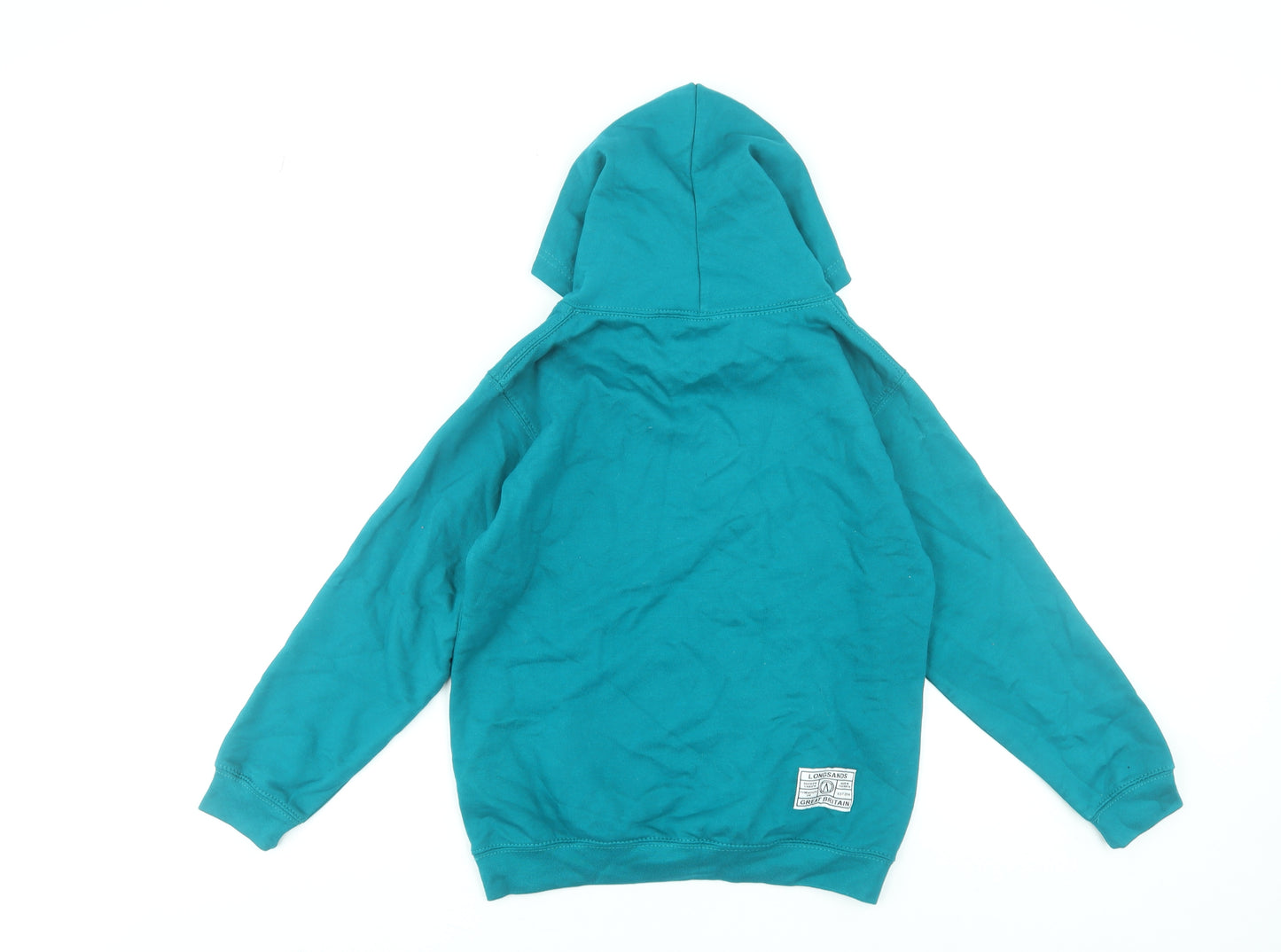 Longsands Boys Blue Pullover Hoodie Size L Cotton Blend Graphic Print