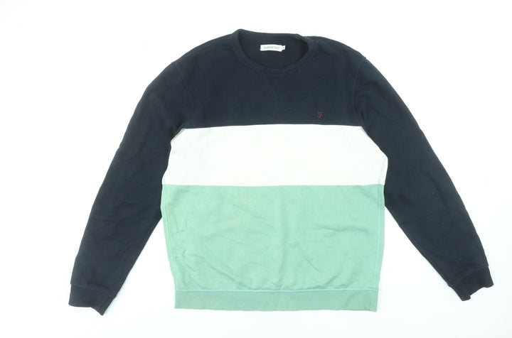 Farah 1920 Men's Multicoloured Crew Neck XL Striped Cotton Sweatshirt