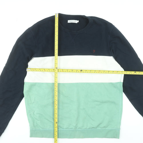 Farah 1920 Men's Multicoloured Crew Neck XL Striped Cotton Sweatshirt