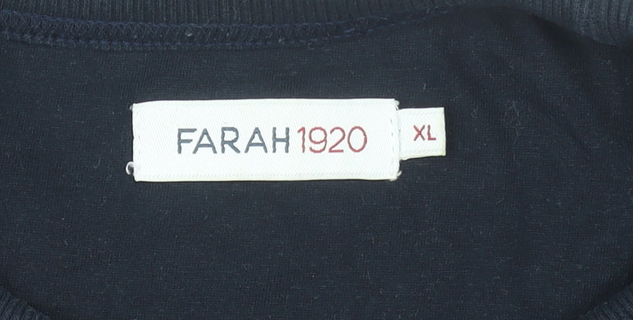 Farah 1920 Men's Multicoloured Crew Neck XL Striped Cotton Sweatshirt