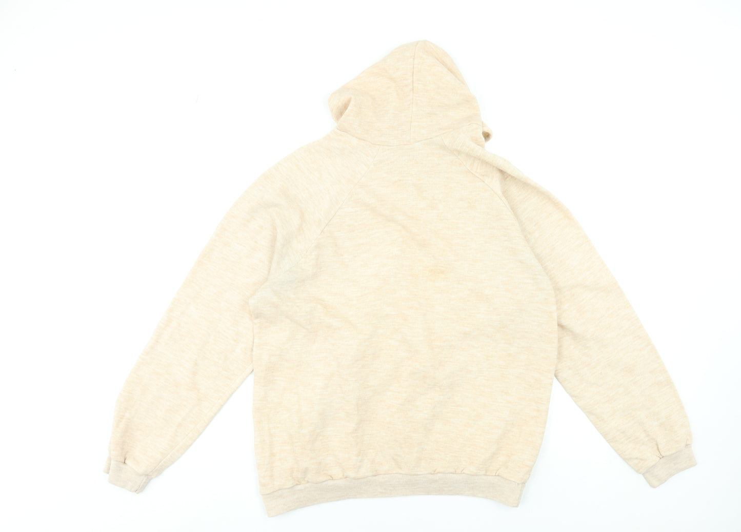 Le Coq Sportif Womens Beige Hoodie Size M Cotton Blend Logo Sweatshirt