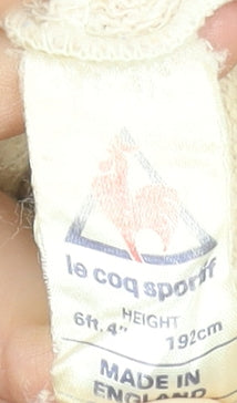 Le Coq Sportif Womens Beige Hoodie Size M Cotton Blend Logo Sweatshirt