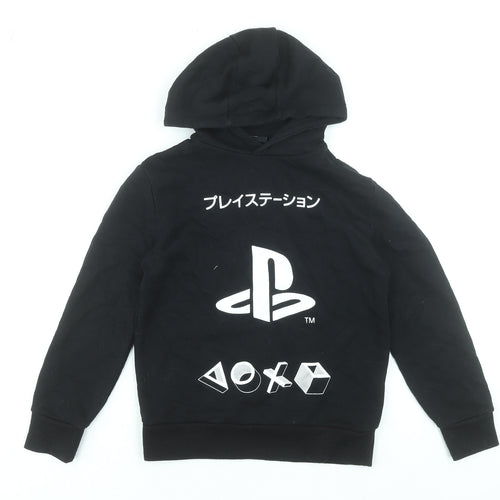 PlayStation Boys Black Pullover Hoodie 8-9 Years Cotton Blend Gamer Style