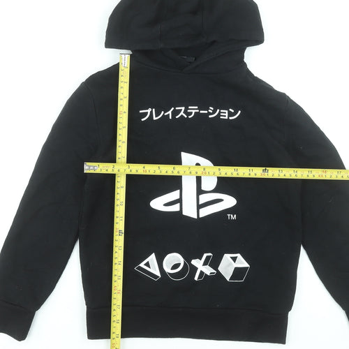 PlayStation Boys Black Pullover Hoodie 8-9 Years Cotton Blend Gamer Style