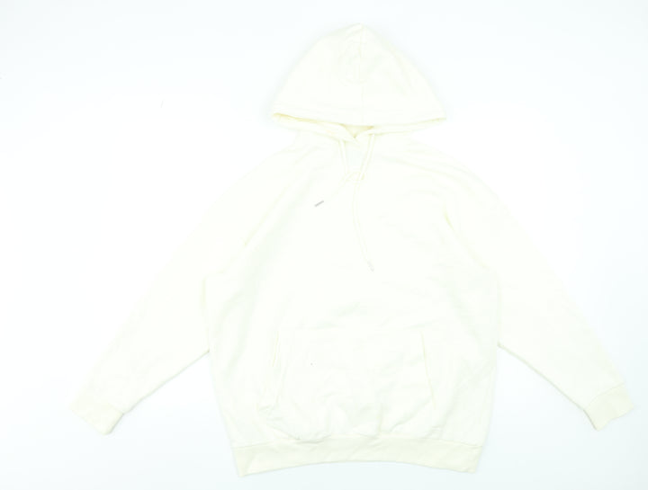 Boohoo Women Ivory Pullover Hoodie Small Relaxed Fit Casual