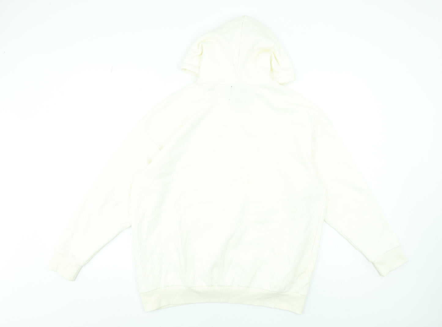 Boohoo Women Ivory Pullover Hoodie Small Relaxed Fit Casual