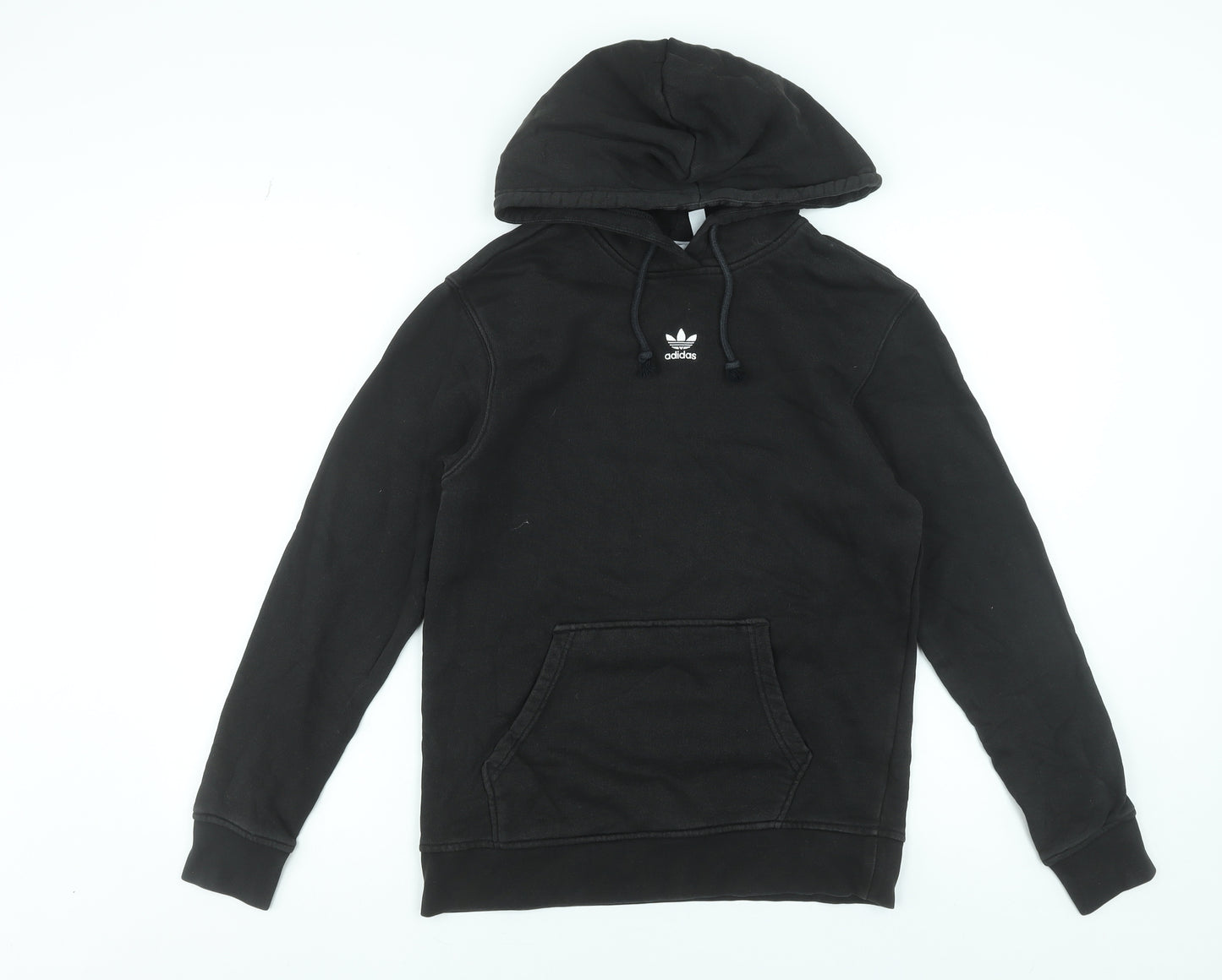 Adidas Womens Black 10 Pullover Hoodie Cotton Hooded Sweatshirt