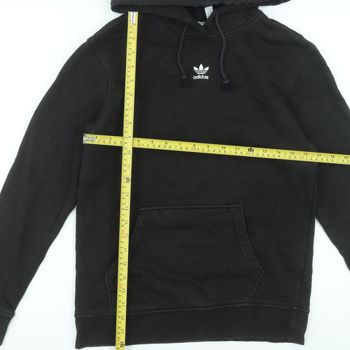 Adidas Womens Black 10 Pullover Hoodie Cotton Hooded Sweatshirt